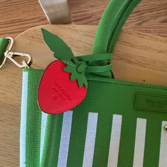 Kate Spade x Target Green and White Striped Handbag - Picture 3 of 5